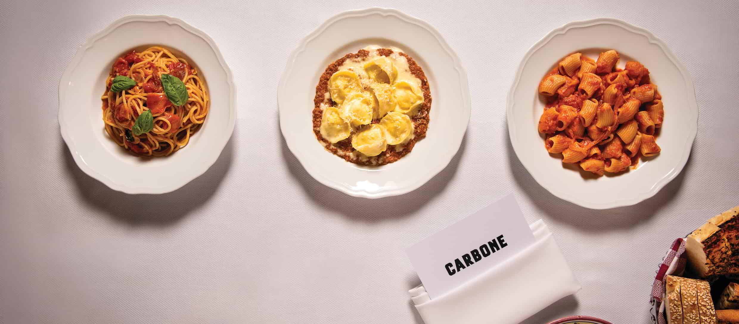 Featured Carbone LV italian dishes