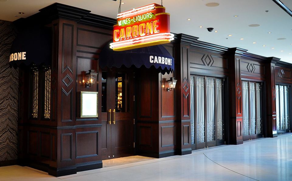 Carbone Las Vegas in ARIA restaurant exterior