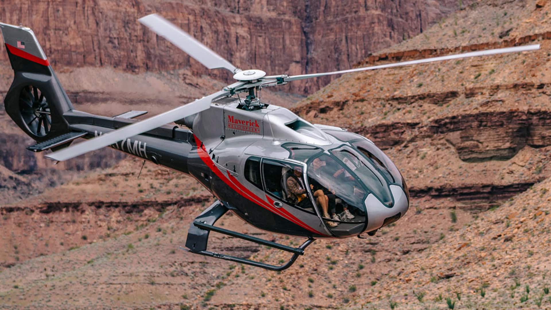 las vegas maverick helicopter flying over red rock